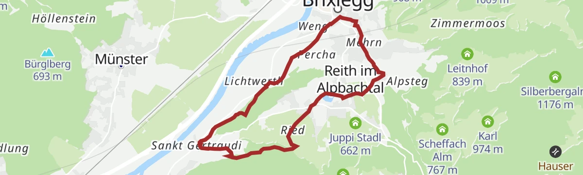 Route map: Wasserwanderweg Alpbachtal